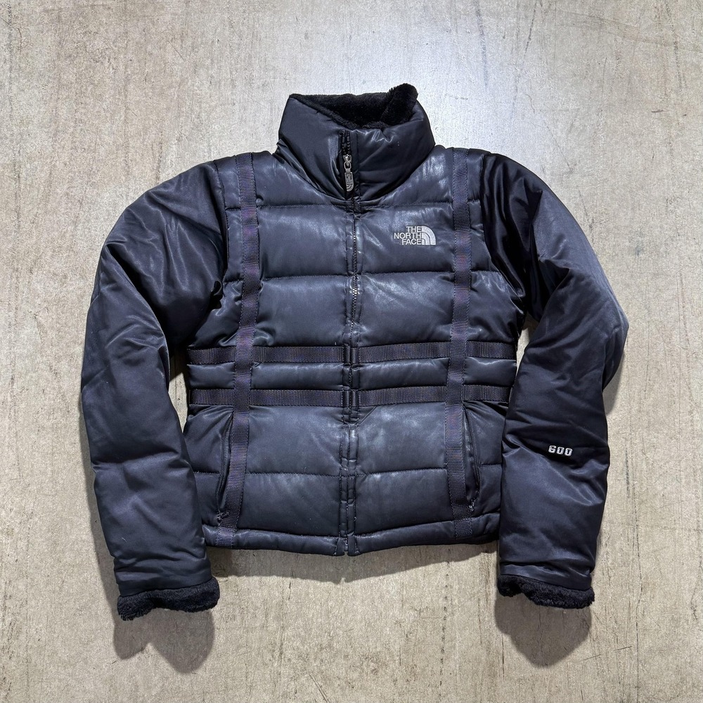 The North Face Down Puffer Jacket Womens XS Black 600 Fill Harness Full Zip